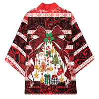Polynesian Hibiscus Tribal Christmas Bow Kimono LT9 - Polynesian Pride