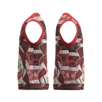 Polynesian Hibiscus Tribal Christmas Bow Christmas Knitted V-Neck Vest