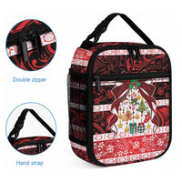 Polynesian Hibiscus Tribal Christmas Bow Lunch Bag
