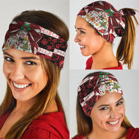 Polynesian Hibiscus Tribal Christmas Bow Neck Gaiter
