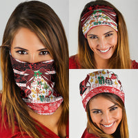 Polynesian Hibiscus Tribal Christmas Bow Neck Gaiter