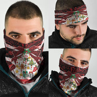 Polynesian Hibiscus Tribal Christmas Bow Neck Gaiter