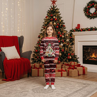 Polynesian Hibiscus Tribal Christmas Bow Christmas Pajama Set