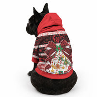 Polynesian Hibiscus Tribal Christmas Bow Pet Hoodie