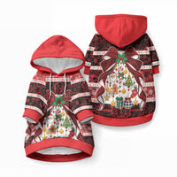 Polynesian Hibiscus Tribal Christmas Bow Pet Hoodie