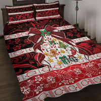 Polynesian Hibiscus Tribal Christmas Bow Quilt Bed Set LT9 Multicolor - Polynesian Pride