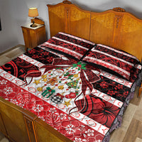 Polynesian Hibiscus Tribal Christmas Bow Quilt Bed Set LT9 - Polynesian Pride
