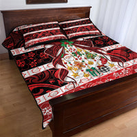 Polynesian Hibiscus Tribal Christmas Bow Quilt Bed Set LT9 - Polynesian Pride