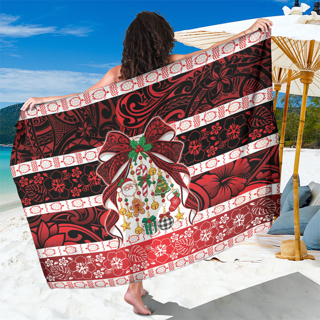 Polynesian Hibiscus Tribal Christmas Bow Sarong LT9 One Size 44 x 66 inches Multicolor - Polynesian Pride