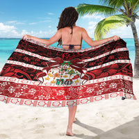 Polynesian Hibiscus Tribal Christmas Bow Sarong LT9 - Polynesian Pride