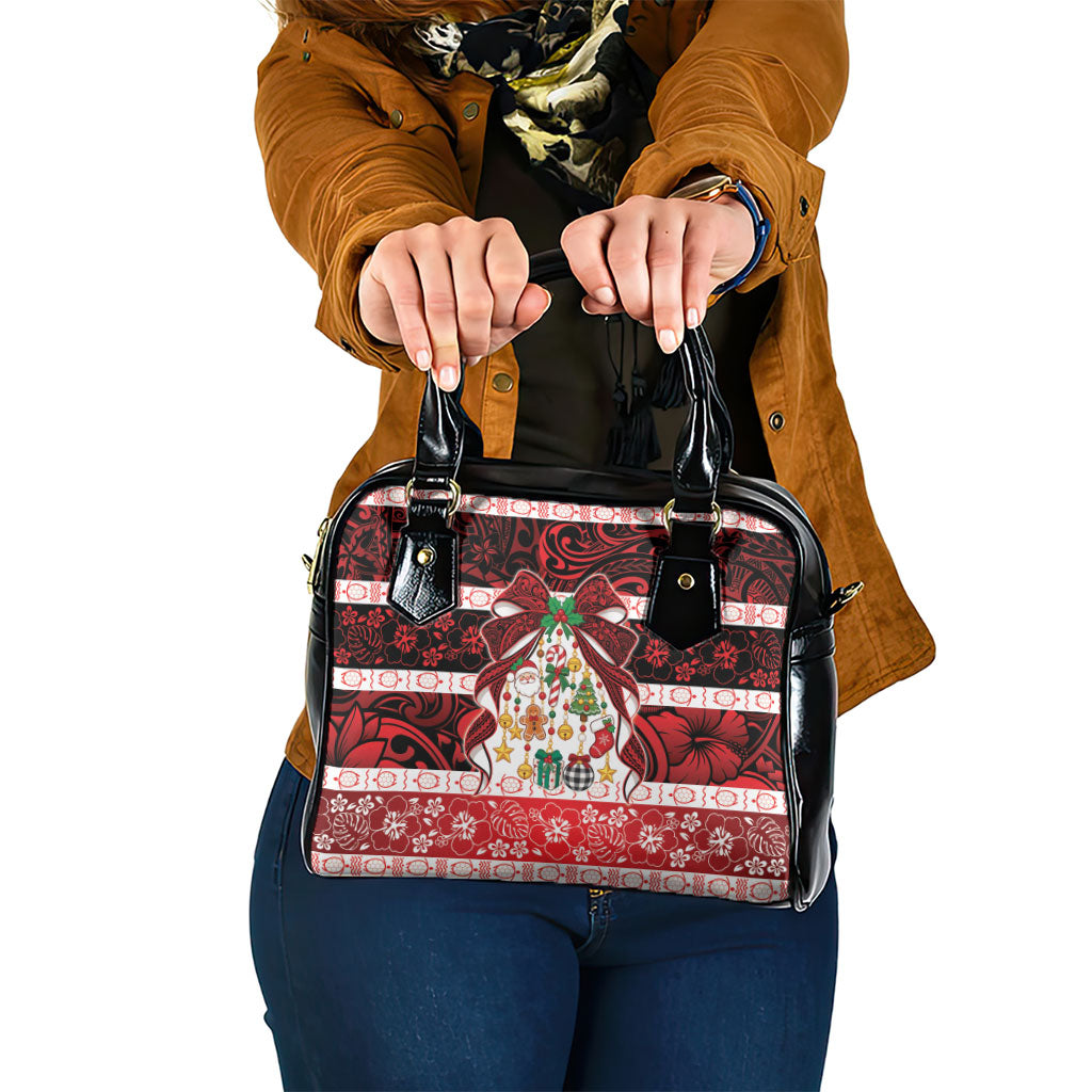 Polynesian Hibiscus Tribal Christmas Bow Shoulder Handbag LT9 One Size Multicolor - Polynesian Pride