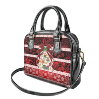 Polynesian Hibiscus Tribal Christmas Bow Shoulder Handbag LT9 - Polynesian Pride