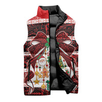 Polynesian Hibiscus Tribal Christmas Bow Sleeveless Puffer Jacket LT9 - Polynesian Pride