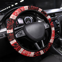 Polynesian Hibiscus Tribal Christmas Bow Steering Wheel Cover LT9 Universal Fit Multicolor - Polynesian Pride