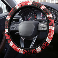 Polynesian Hibiscus Tribal Christmas Bow Steering Wheel Cover LT9 - Polynesian Pride