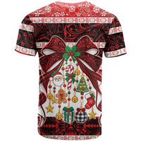 Polynesian Hibiscus Tribal Christmas Bow T Shirt LT9 - Polynesian Pride