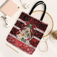 Polynesian Hibiscus Tribal Christmas Bow Tote Bag