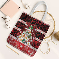 Polynesian Hibiscus Tribal Christmas Bow Tote Bag