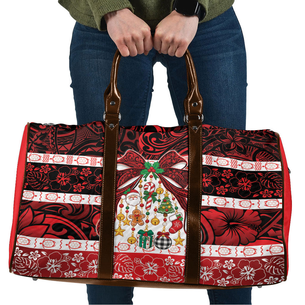 Polynesian Hibiscus Tribal Christmas Bow Travel Bag LT9 Multicolor - Polynesian Pride