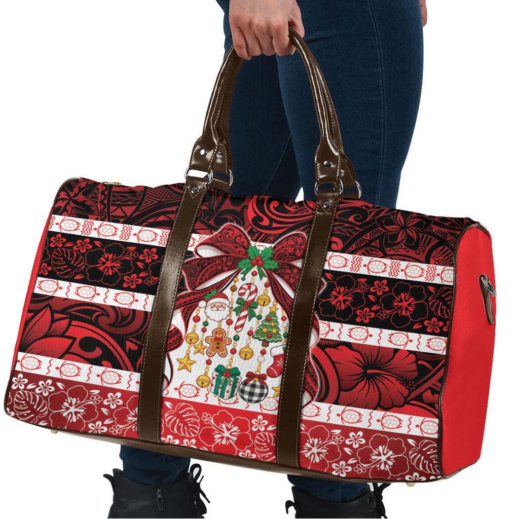 Polynesian Hibiscus Tribal Christmas Bow Travel Bag LT9 - Polynesian Pride