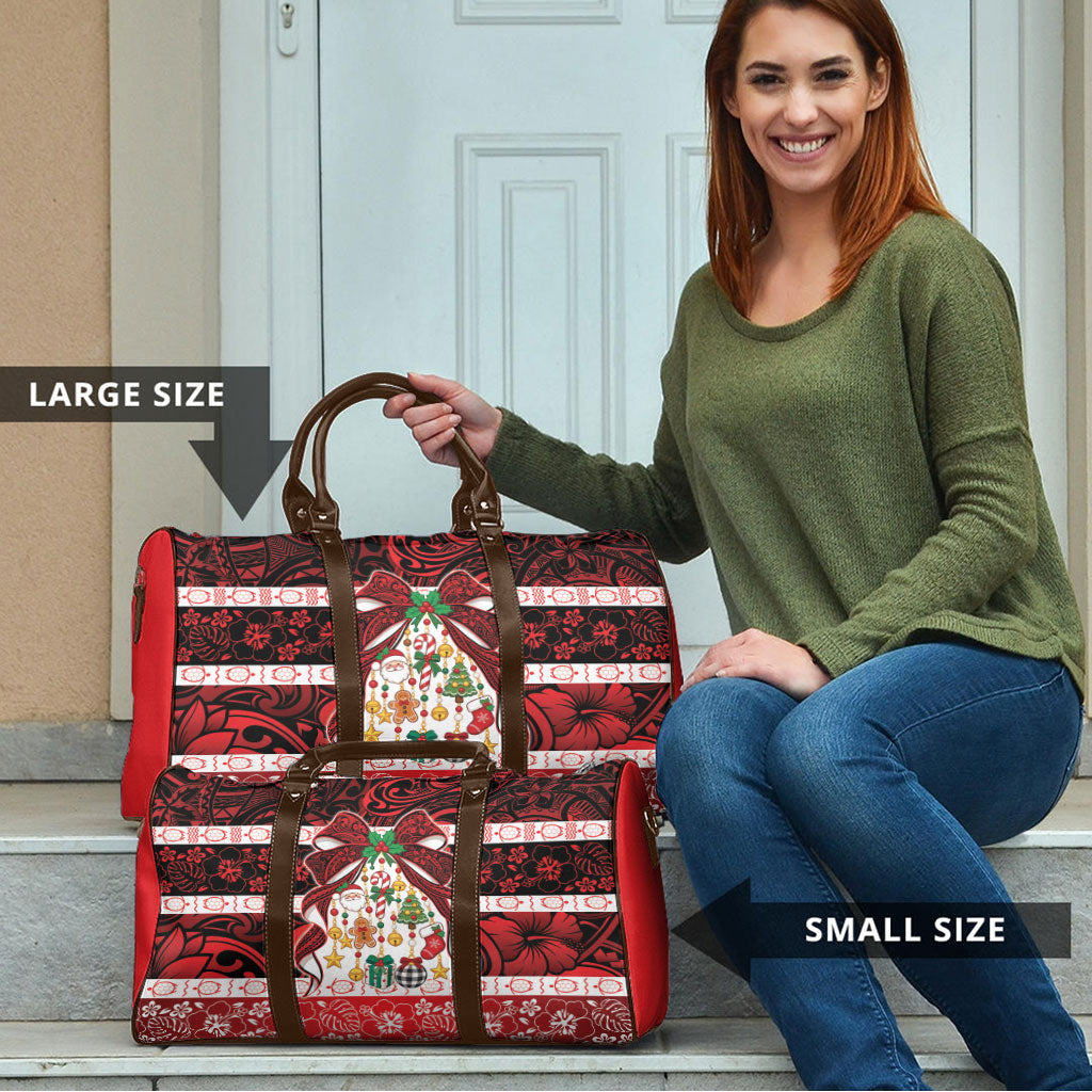 Polynesian Hibiscus Tribal Christmas Bow Travel Bag LT9 - Polynesian Pride