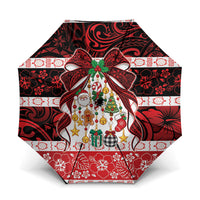 Polynesian Hibiscus Tribal Christmas Bow Umbrella