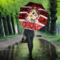 Polynesian Hibiscus Tribal Christmas Bow Umbrella
