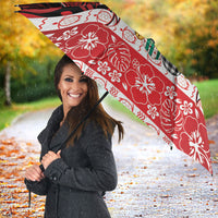 Polynesian Hibiscus Tribal Christmas Bow Umbrella