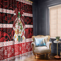 Polynesian Hibiscus Tribal Christmas Bow Window Curtain LT9 - Polynesian Pride