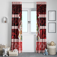 Polynesian Hibiscus Tribal Christmas Bow Window Curtain LT9 - Polynesian Pride