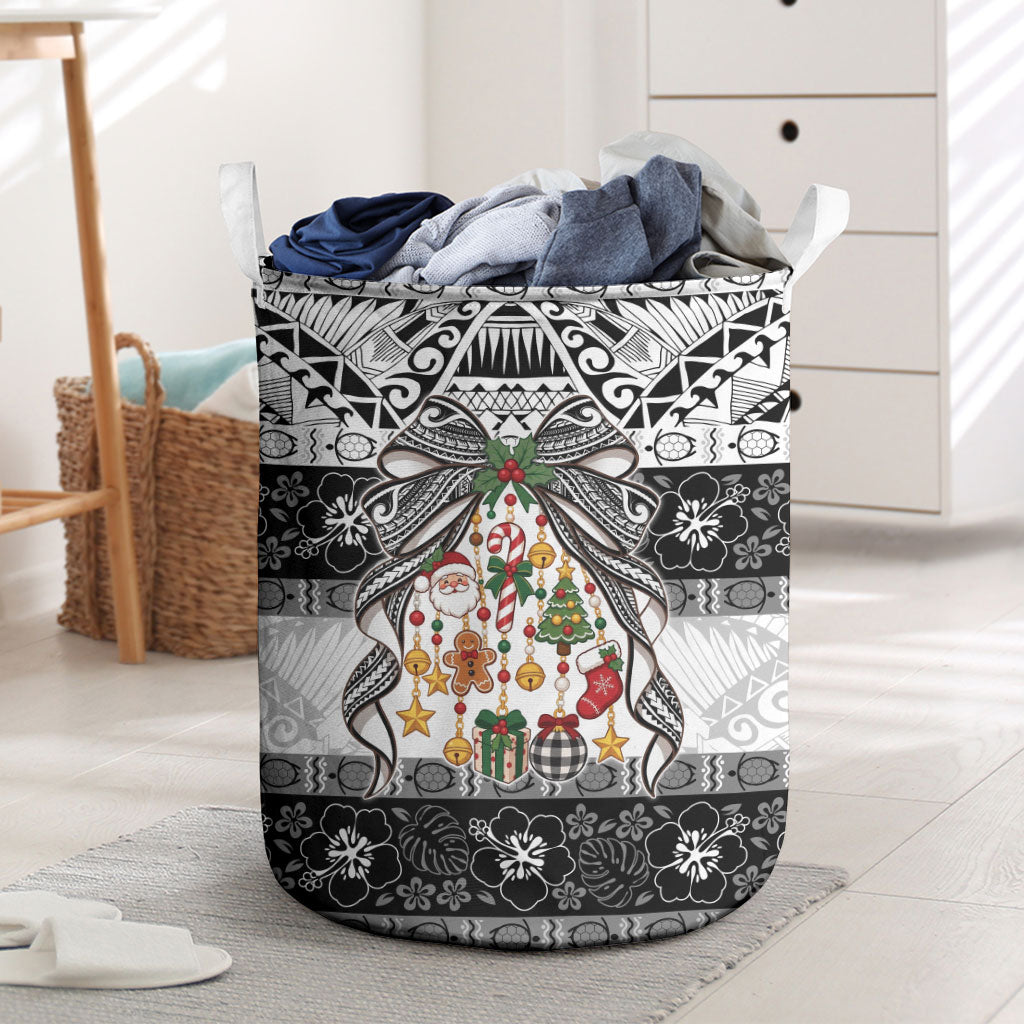 Polynesian Tribal Pattern Christmas Bow Laundry Basket