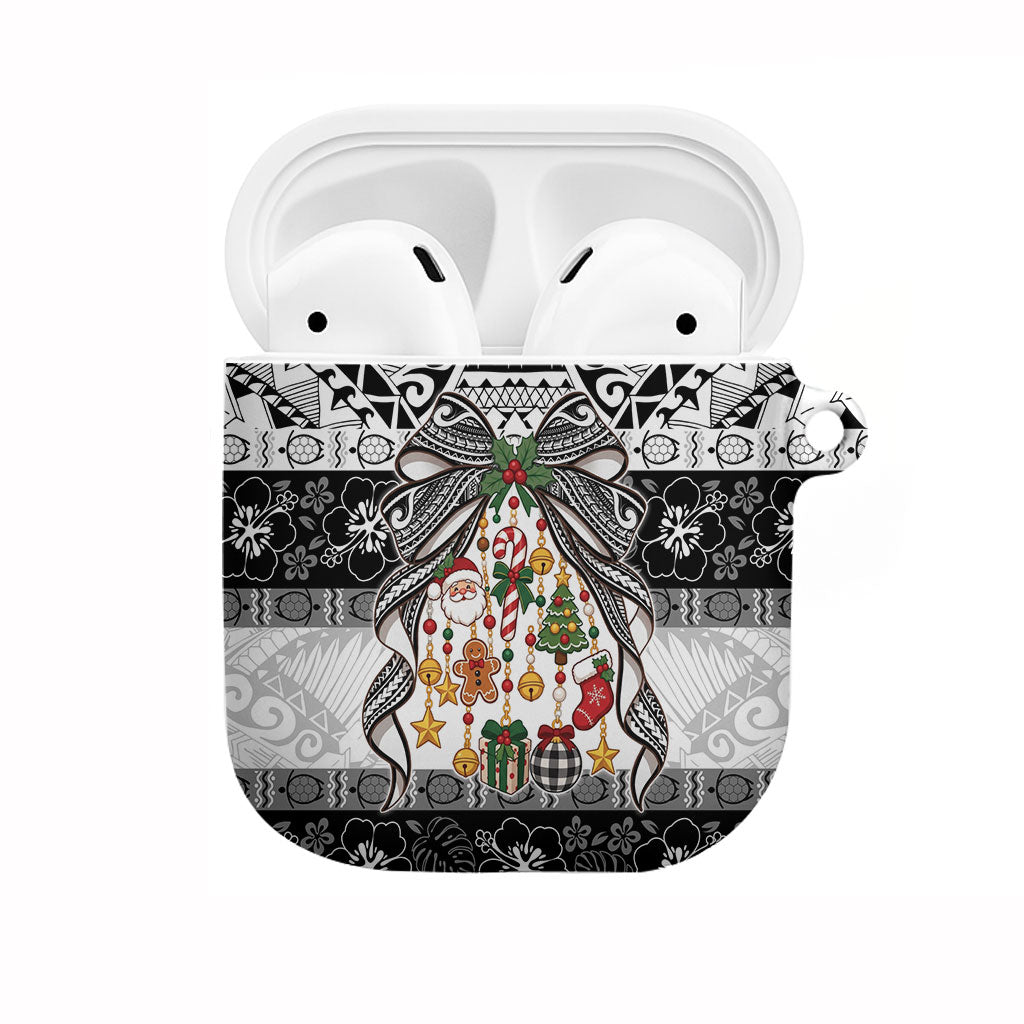 Polynesian Tribal Pattern Christmas Bow AirPods Case