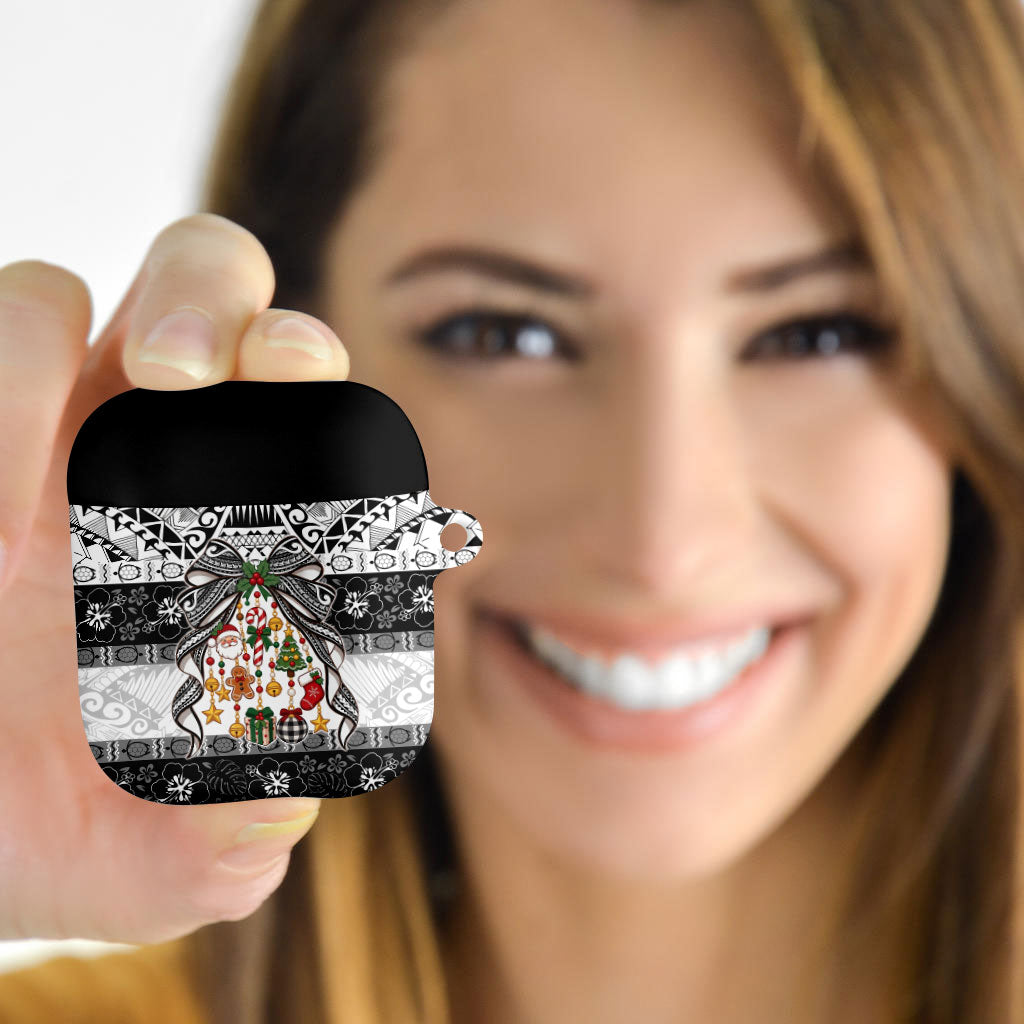 Polynesian Tribal Pattern Christmas Bow AirPods Case