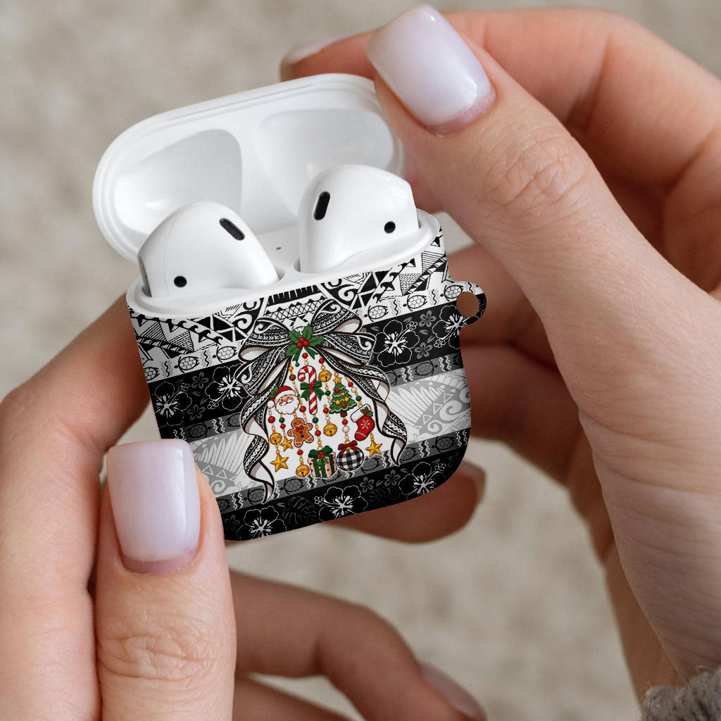 Polynesian Tribal Pattern Christmas Bow AirPods Case