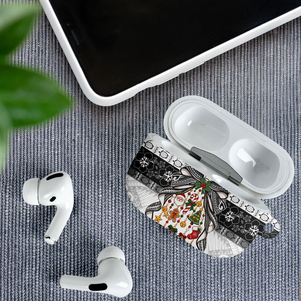 Polynesian Tribal Pattern Christmas Bow AirPods Case