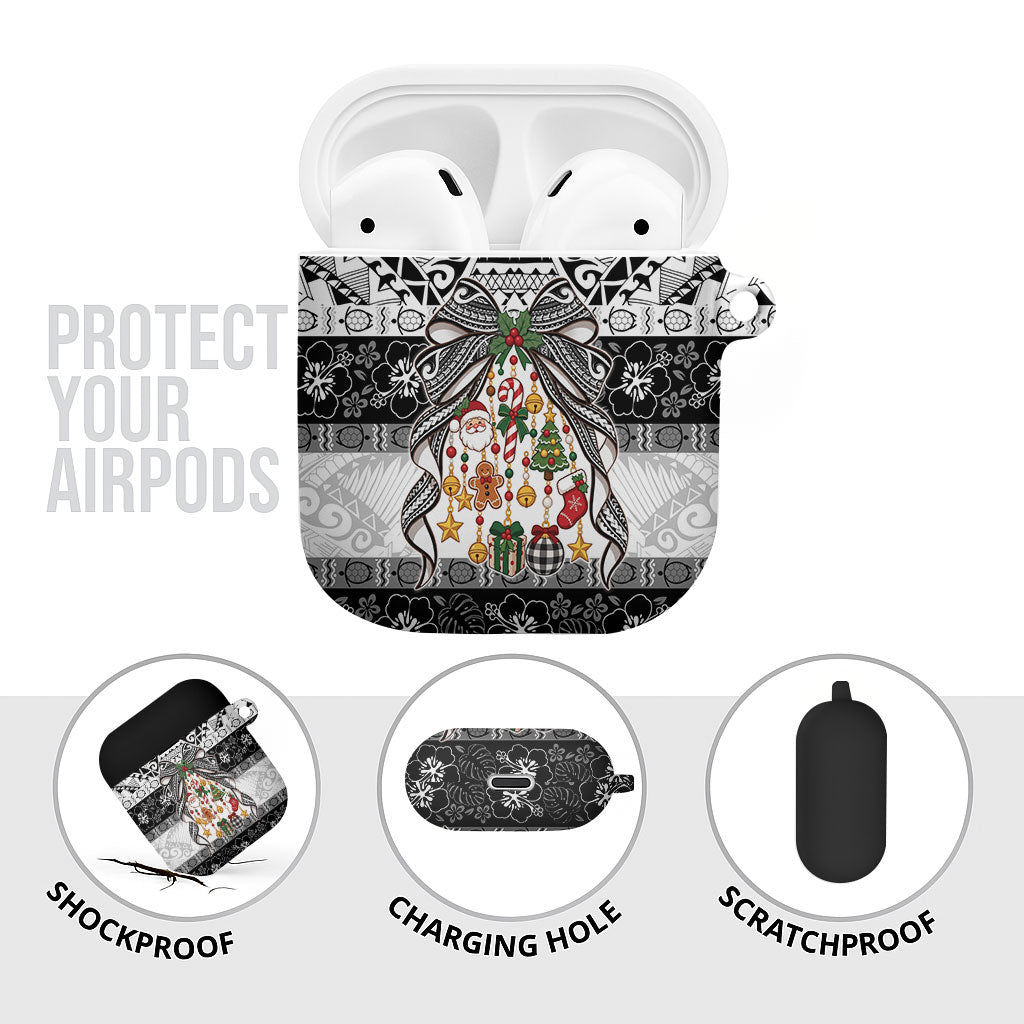 Polynesian Tribal Pattern Christmas Bow AirPods Case