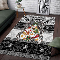Polynesian Tribal Pattern Christmas Bow Area Rug