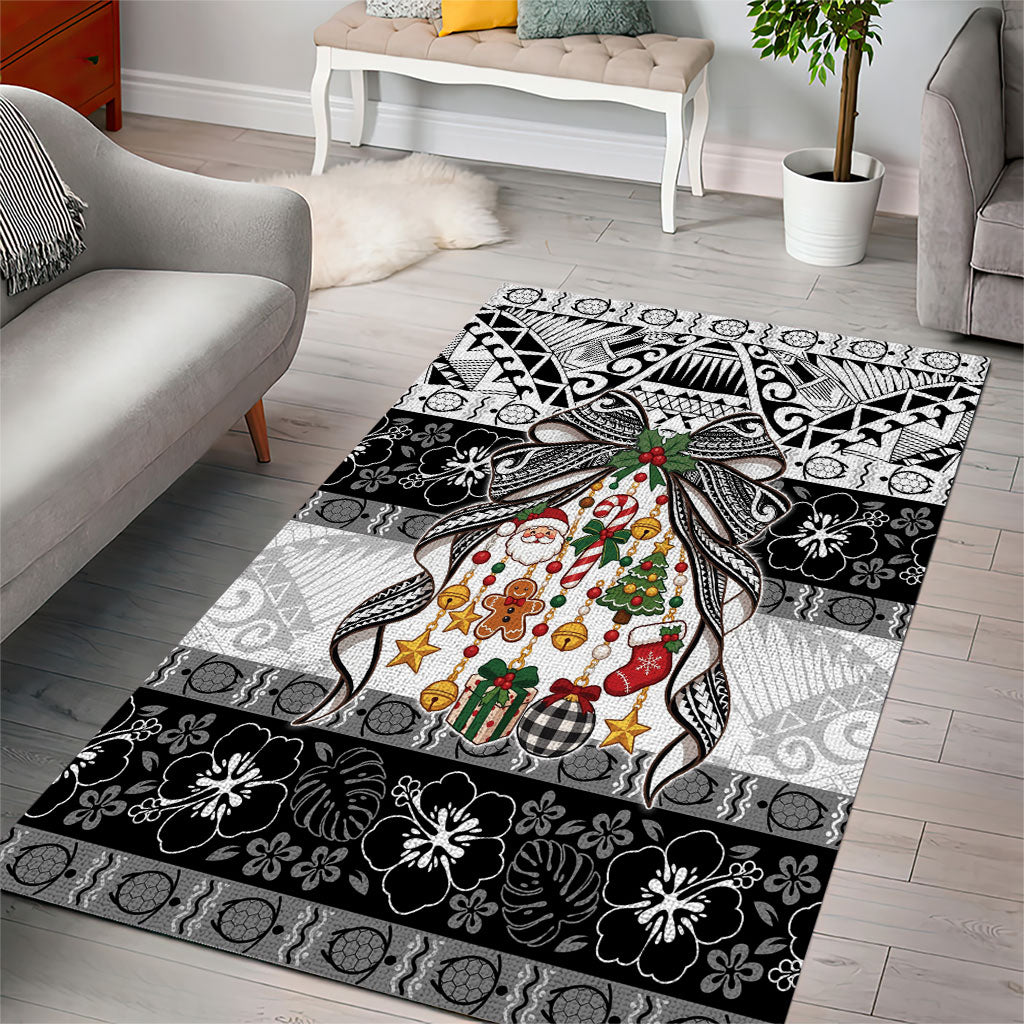 Polynesian Tribal Pattern Christmas Bow Area Rug