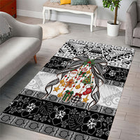 Polynesian Tribal Pattern Christmas Bow Area Rug