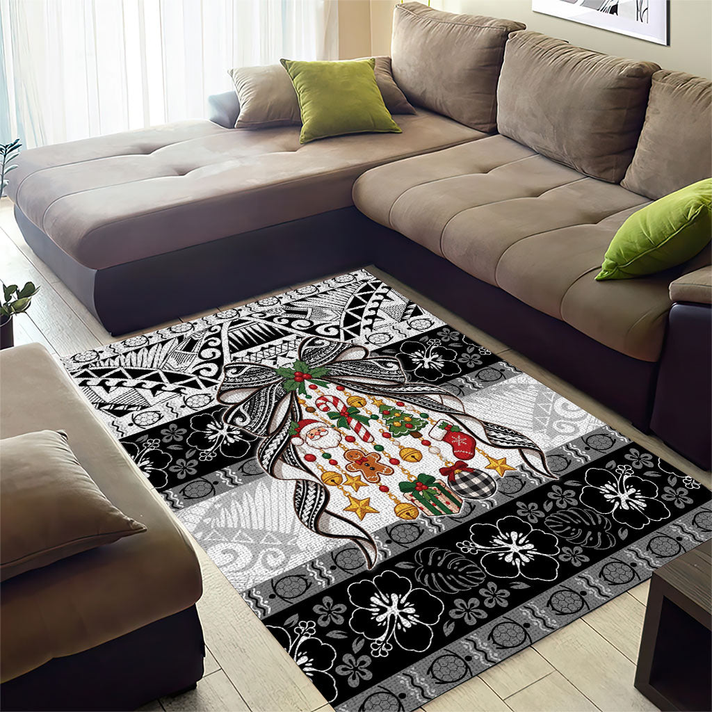 Polynesian Tribal Pattern Christmas Bow Area Rug