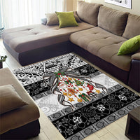 Polynesian Tribal Pattern Christmas Bow Area Rug