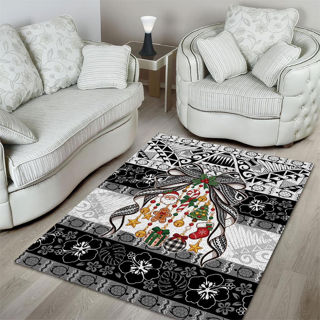 Polynesian Tribal Pattern Christmas Bow Area Rug