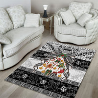 Polynesian Tribal Pattern Christmas Bow Area Rug