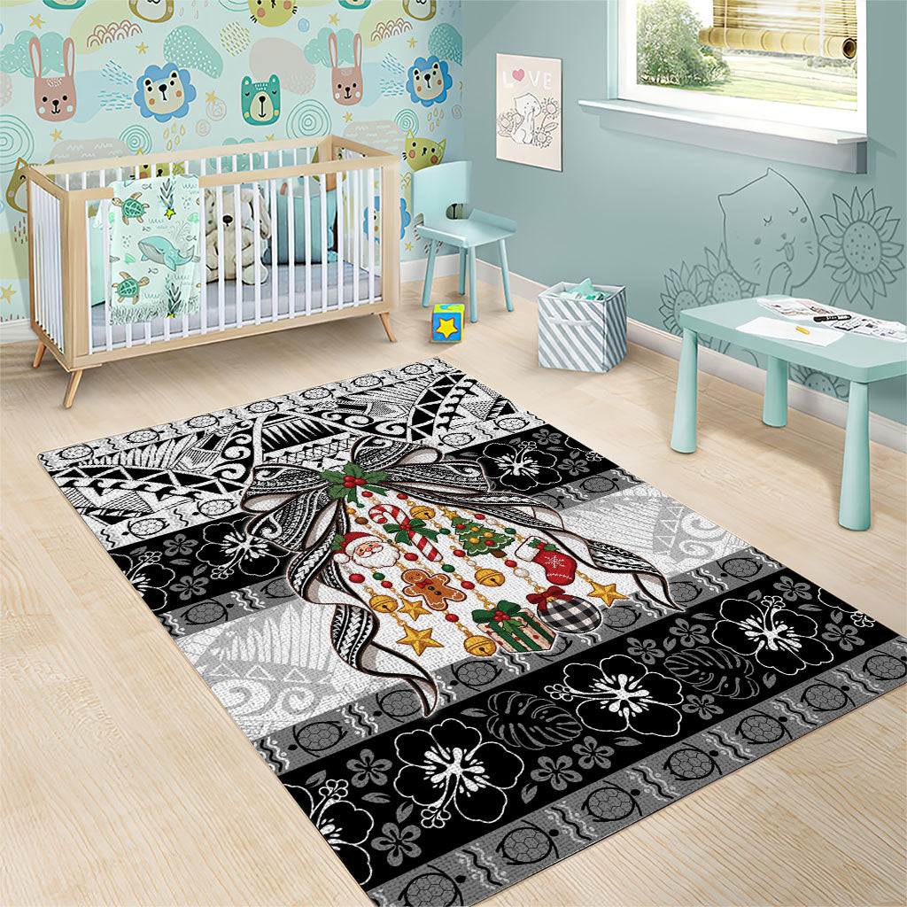 Polynesian Tribal Pattern Christmas Bow Area Rug
