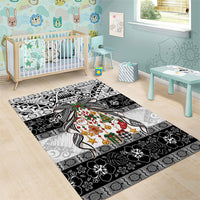 Polynesian Tribal Pattern Christmas Bow Area Rug