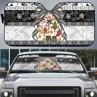 Polynesian Tribal Pattern Christmas Bow Auto Sun Shade