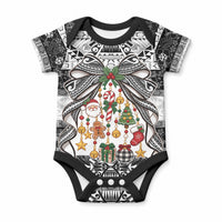 Polynesian Tribal Pattern Christmas Bow Baby Onesie