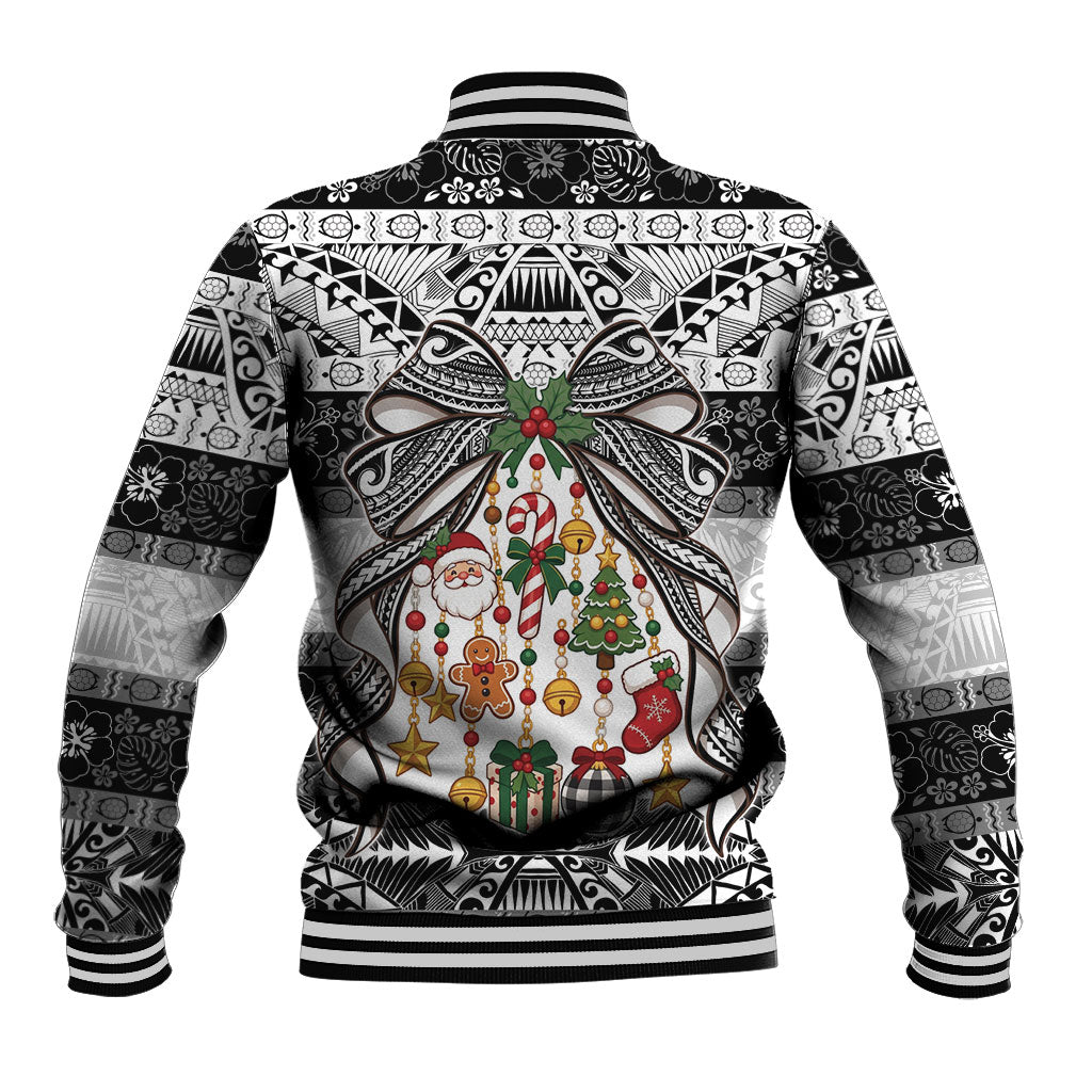 Polynesian Tribal Pattern Christmas Bow Baseball Jacket