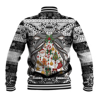 Polynesian Tribal Pattern Christmas Bow Baseball Jacket