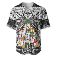 Polynesian Tribal Pattern Christmas Bow Baseball Jersey LT9 Multicolor - Polynesian Pride